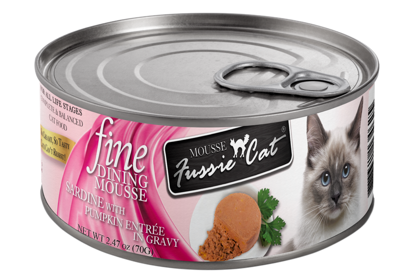 FUSSIE CAT FINE DINING MOUSSE SARDINE PUMPKIN 2.47Z