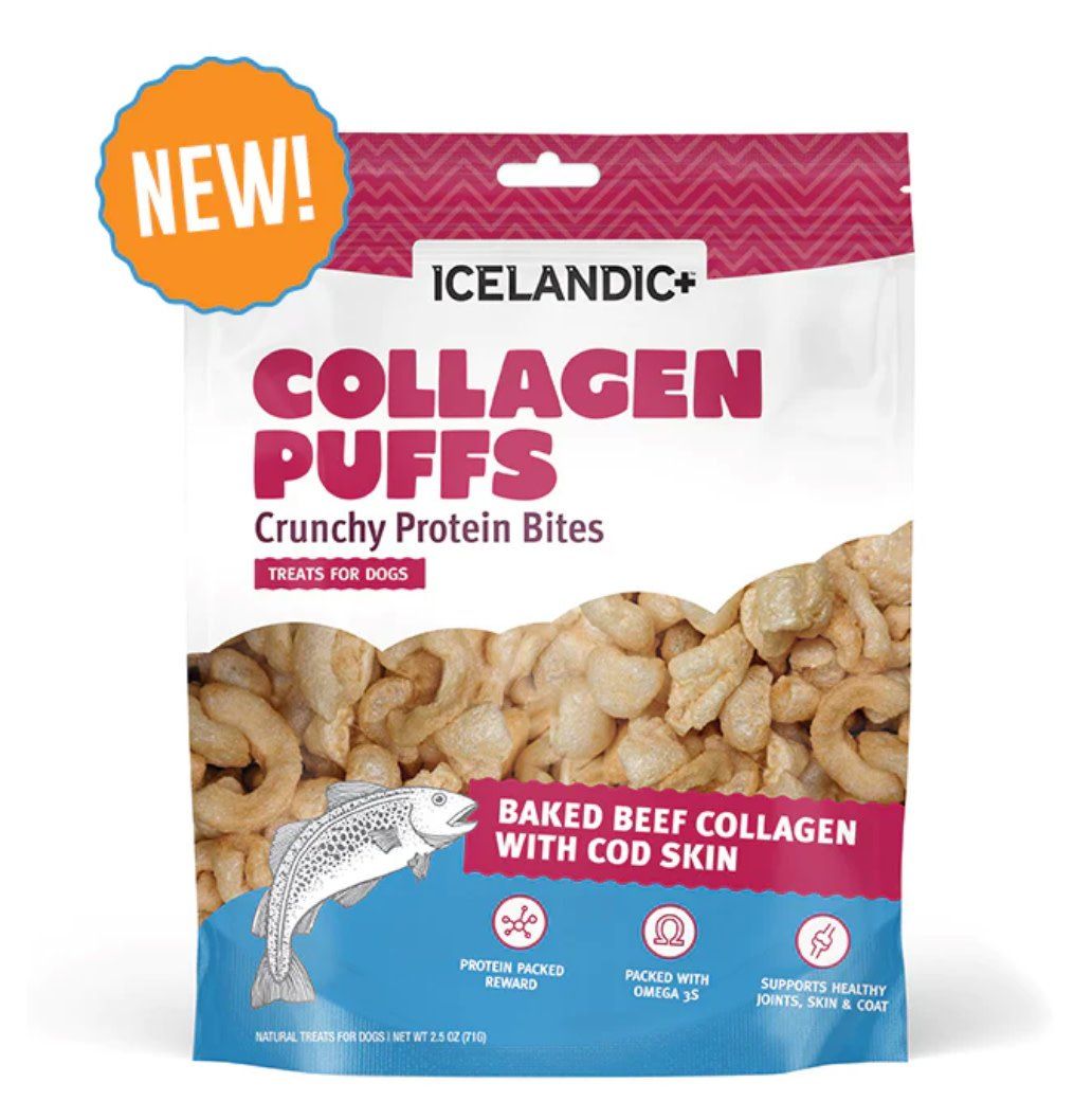 ICELANDIC COLLAGEN PUFFS BAKED BEEF WITH  COD SKIN 2.5 OZ