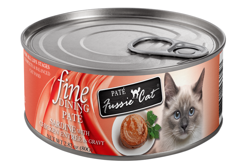 FUSSIE CAT FINE DINING PATE SARDINE CHICKEN 2.82Z