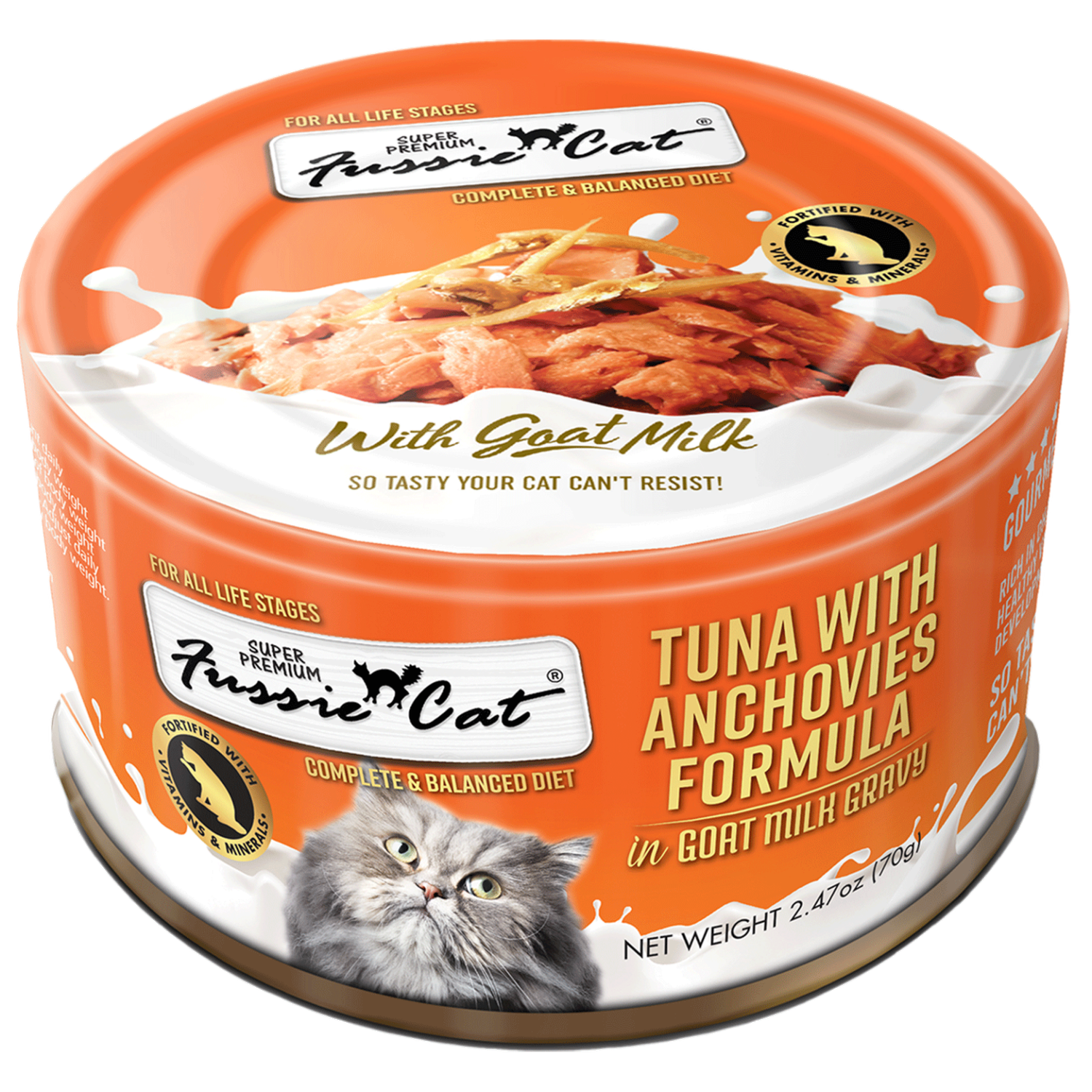 FUSSIE CAT TUNA ANCHOVY GOAT MILK 2.47OZ