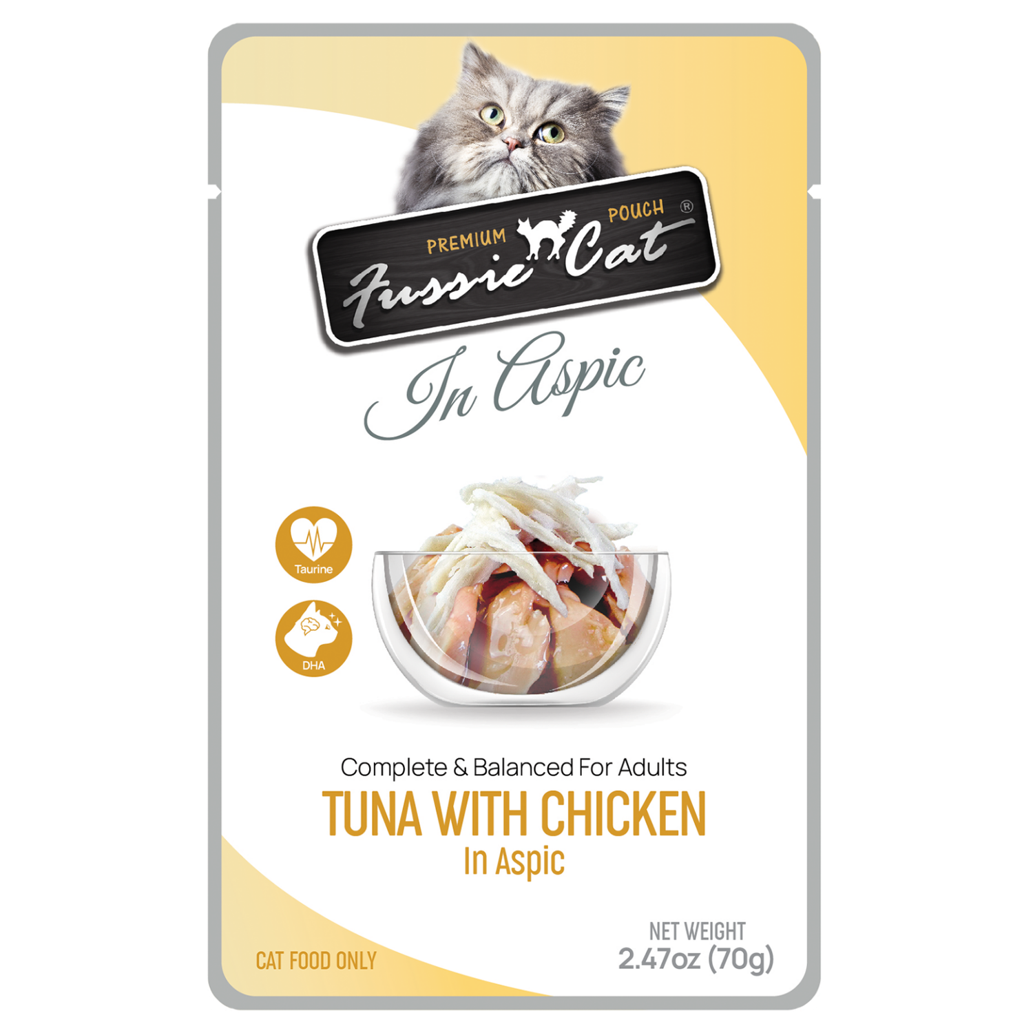 FUSSIE CAT  TUNA/CKN POUCH 2.47OZ