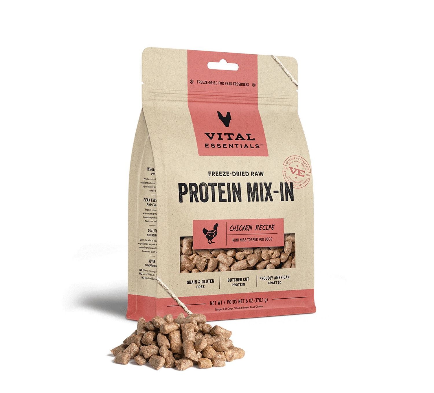 VITAL ESSENTIALS FREEZE DRIED TOPPER CHICKEN 6OZ