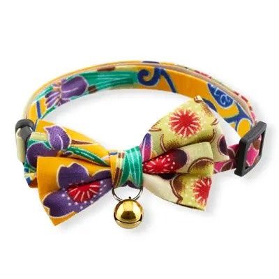 NECOICHI YUKATA BOW TIE CAT COLLAR YELLOW