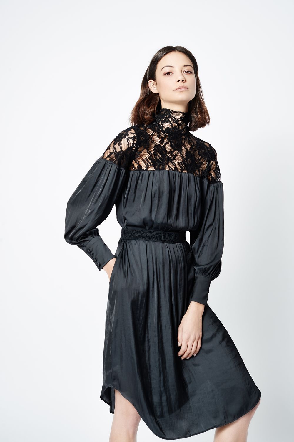 Belted Lace Dress