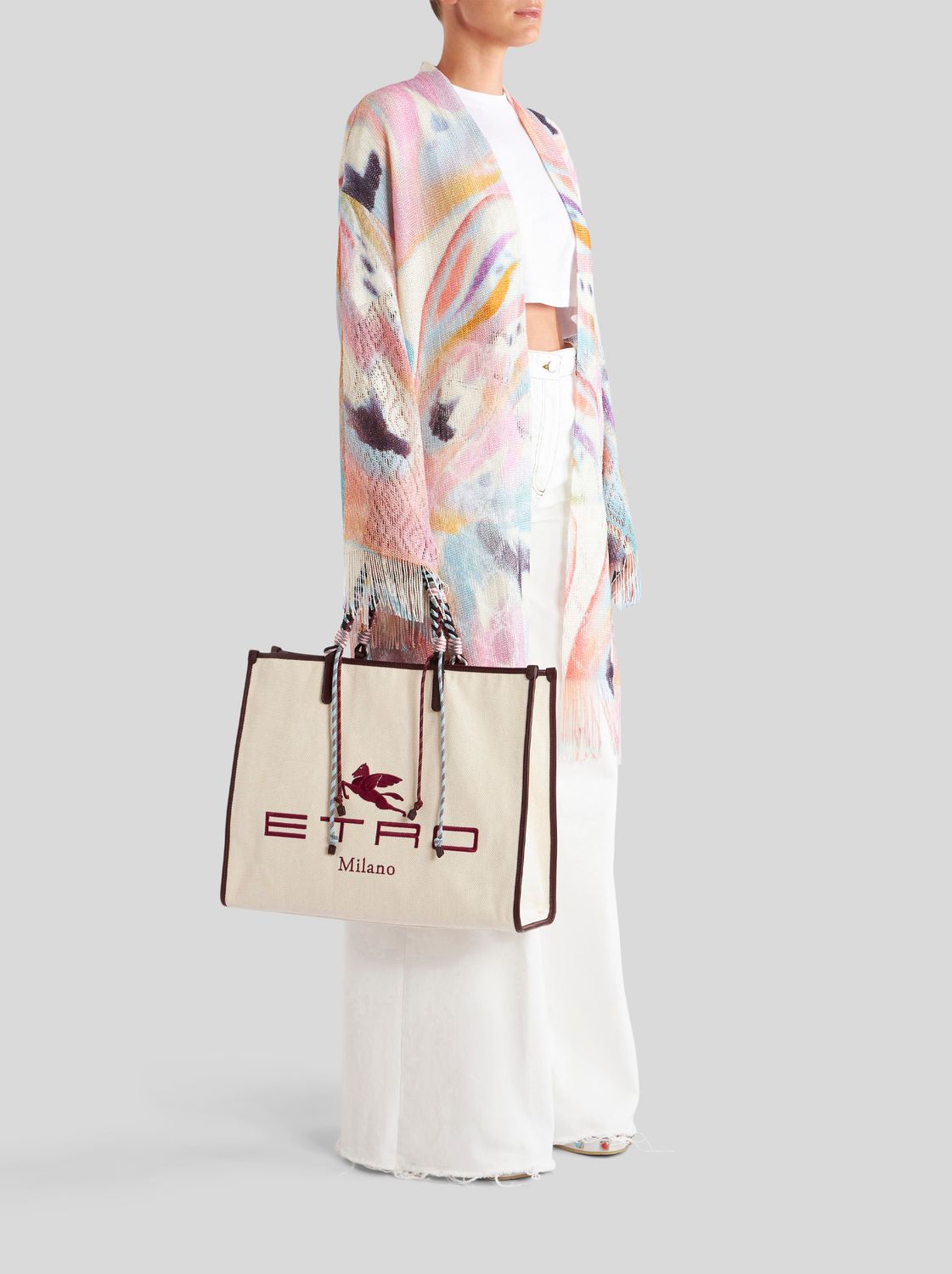 Etro-Shopping Bag Globetrotter, Color: beige