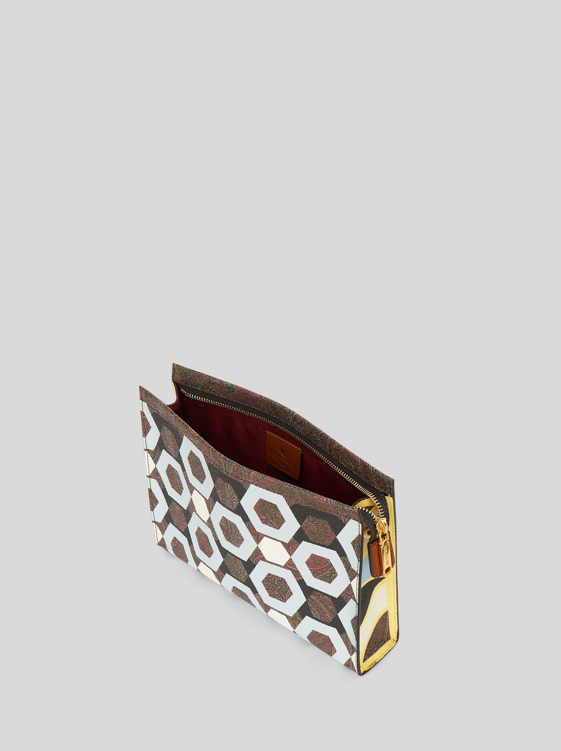 Etro-Necessaire Pochette PVC printed, Color: blue/brown, Size: OS