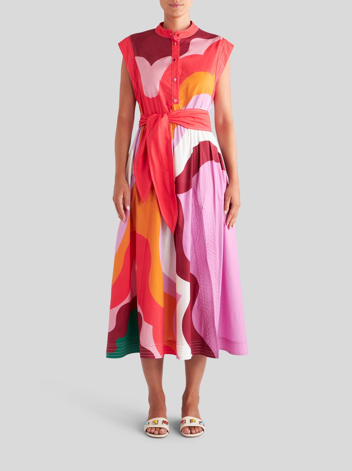 Etro-Dress A Line Belted, Color: orange, Size: 42
