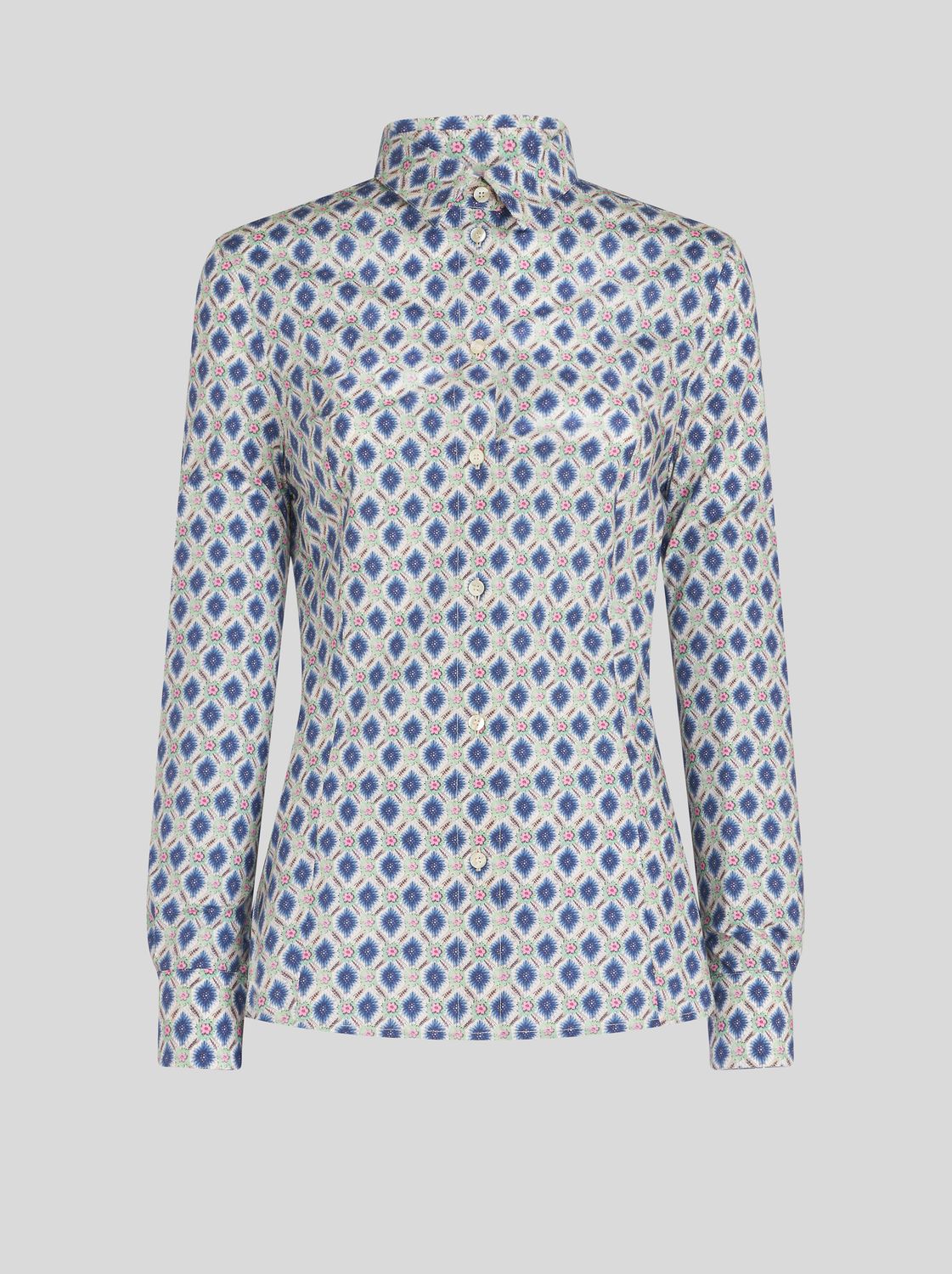 Etro-Button Down Blouse, Color: blue multi, Size: 42