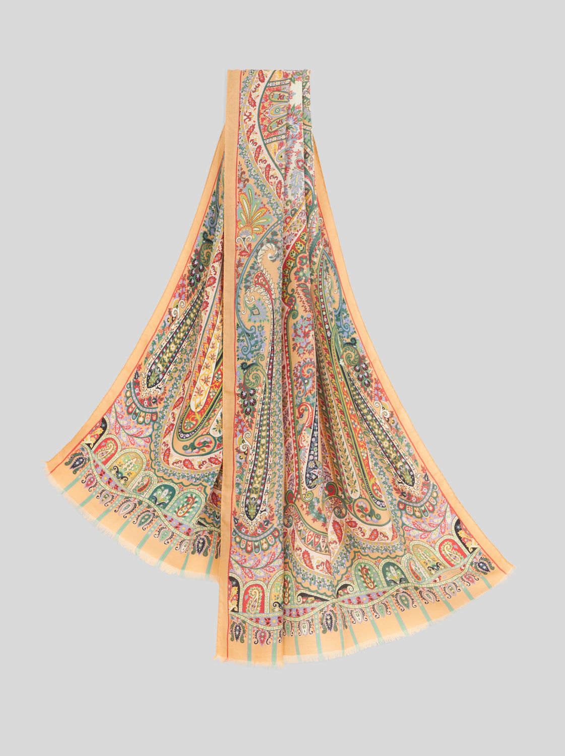 Etro-Cashmere Silk Scarf, Color: yellow multi, Size: OS