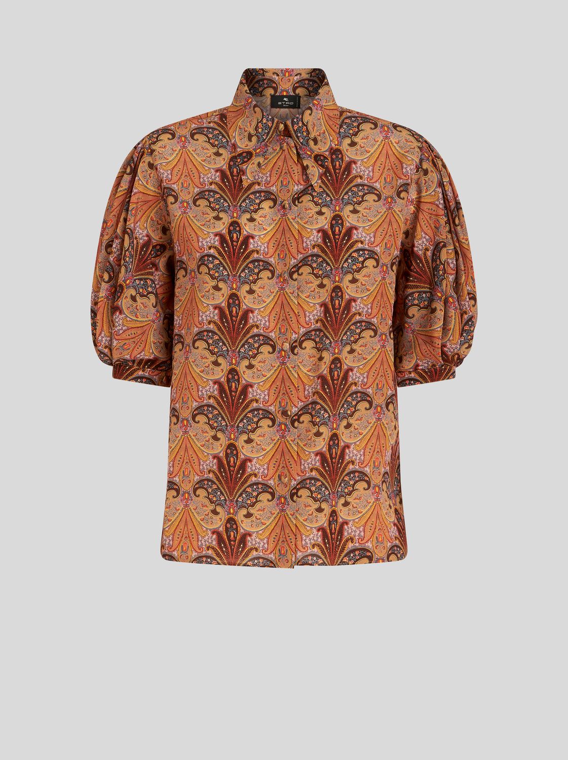Etro-Puff Sleeve Blouse, Color: orange multi, Size: 42