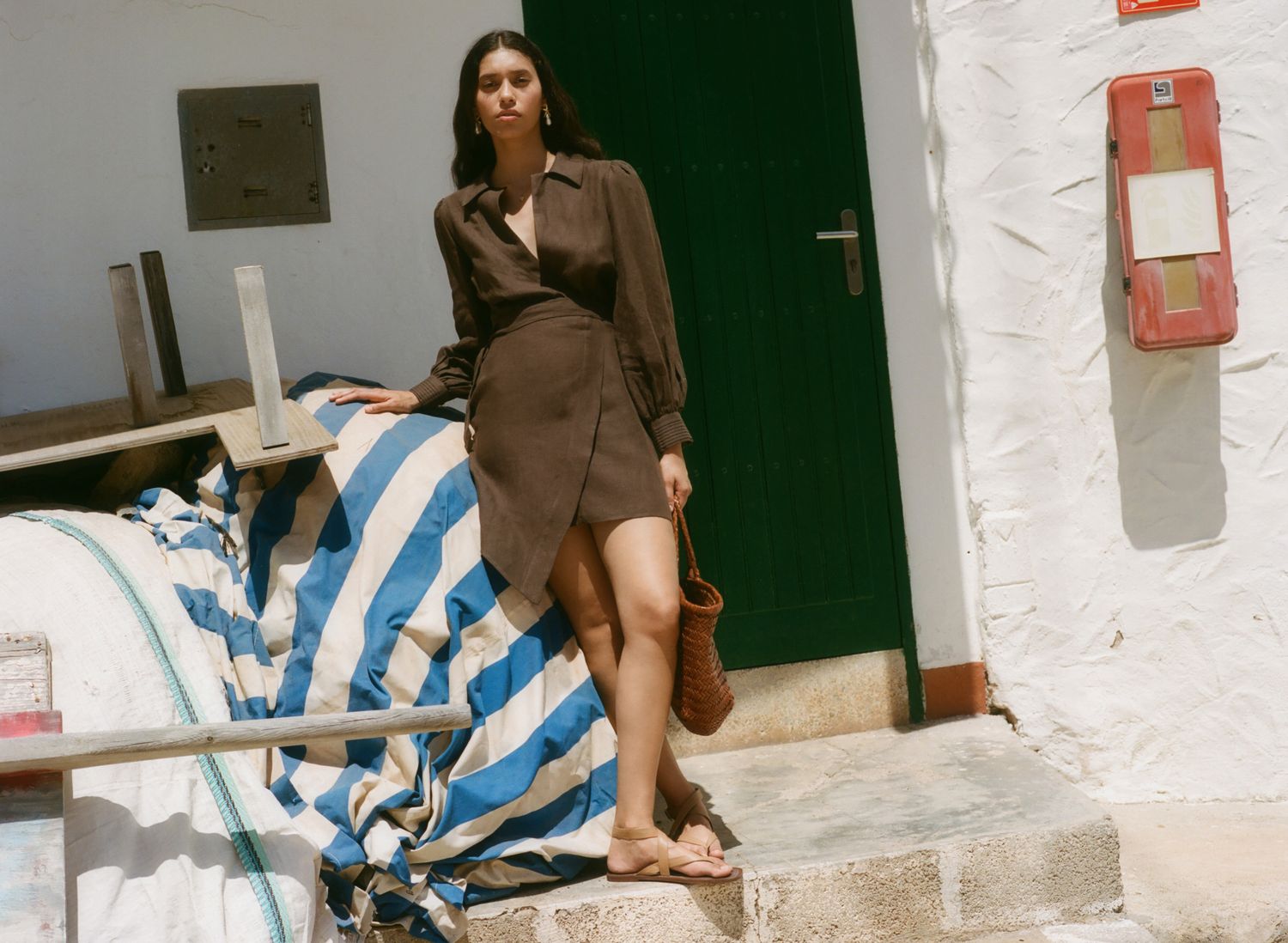 Ark-Anja Shirt Dress, Color: chocolate, Size: S
