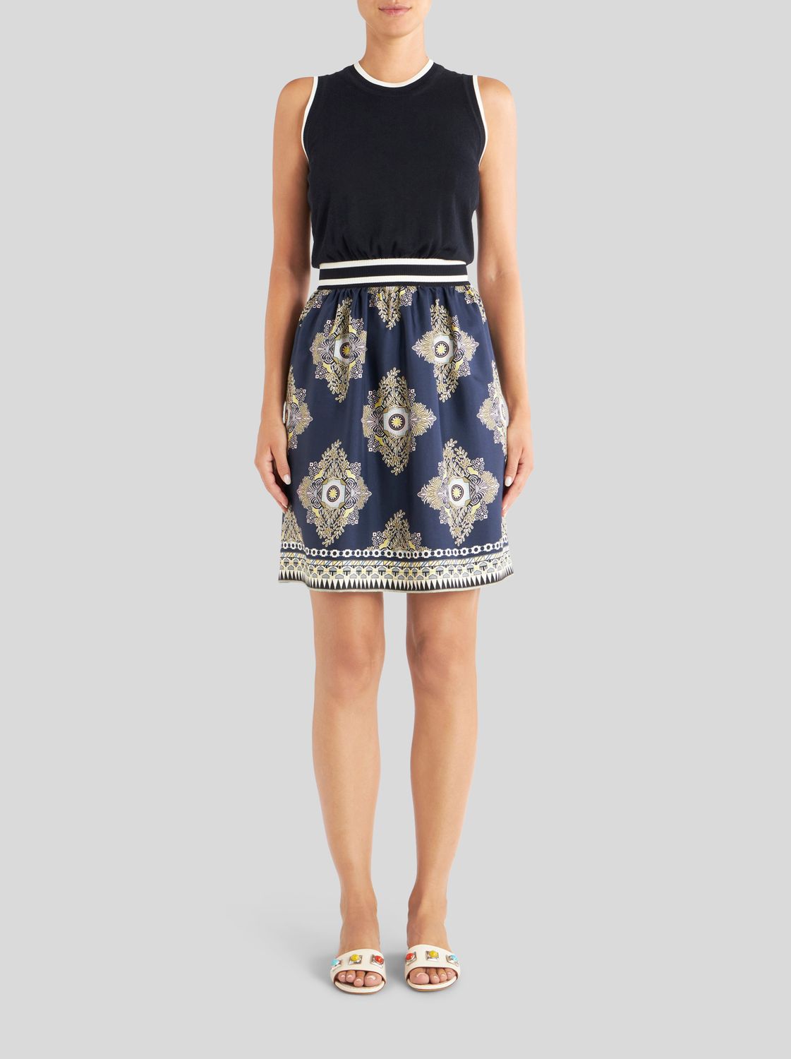 Etro-Dress Mesh Top Silk Bottom, Color: blue, Size: 40