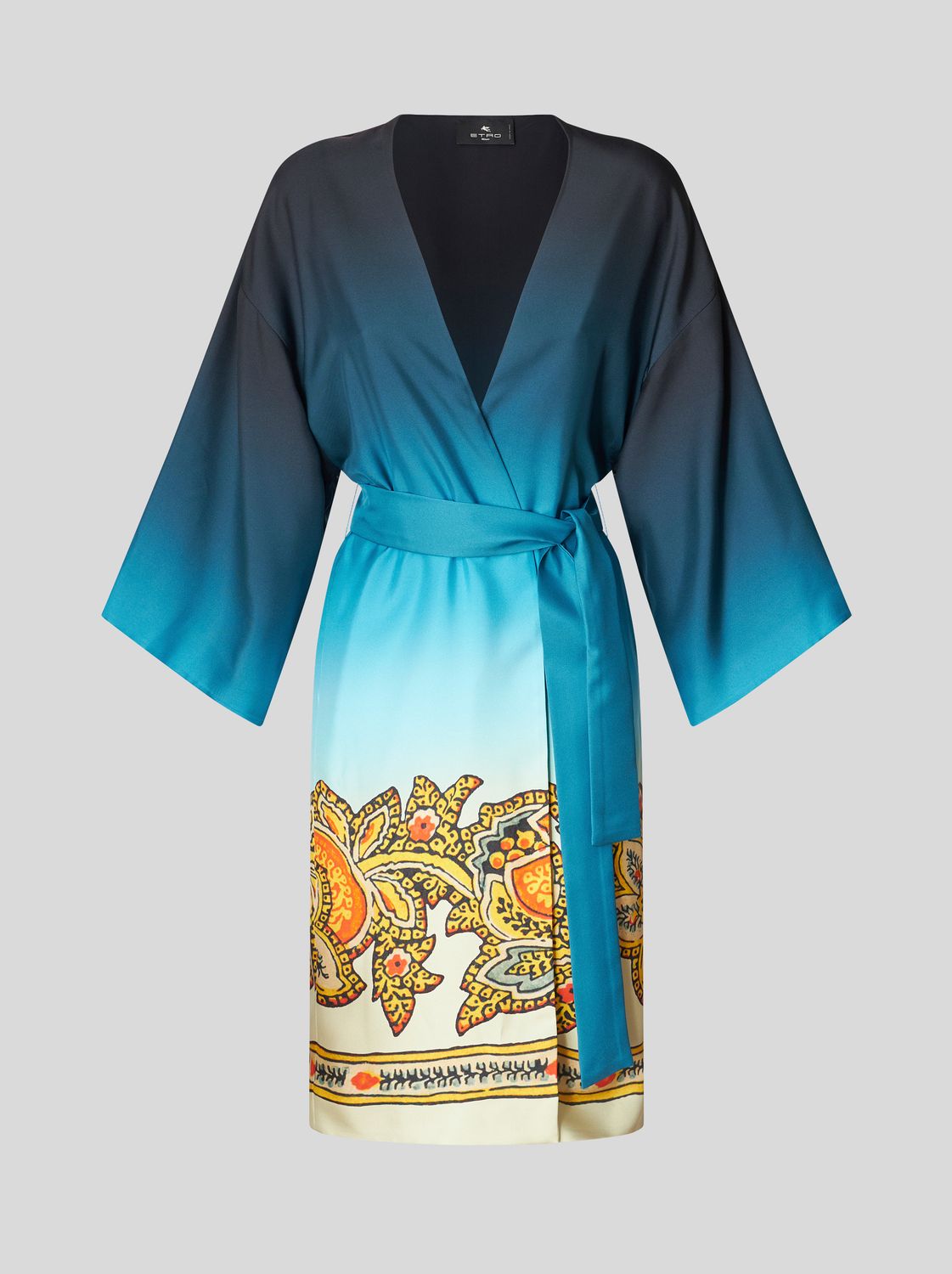 Etro-Kimono Style Duster Coat, Color: blue, Size: M