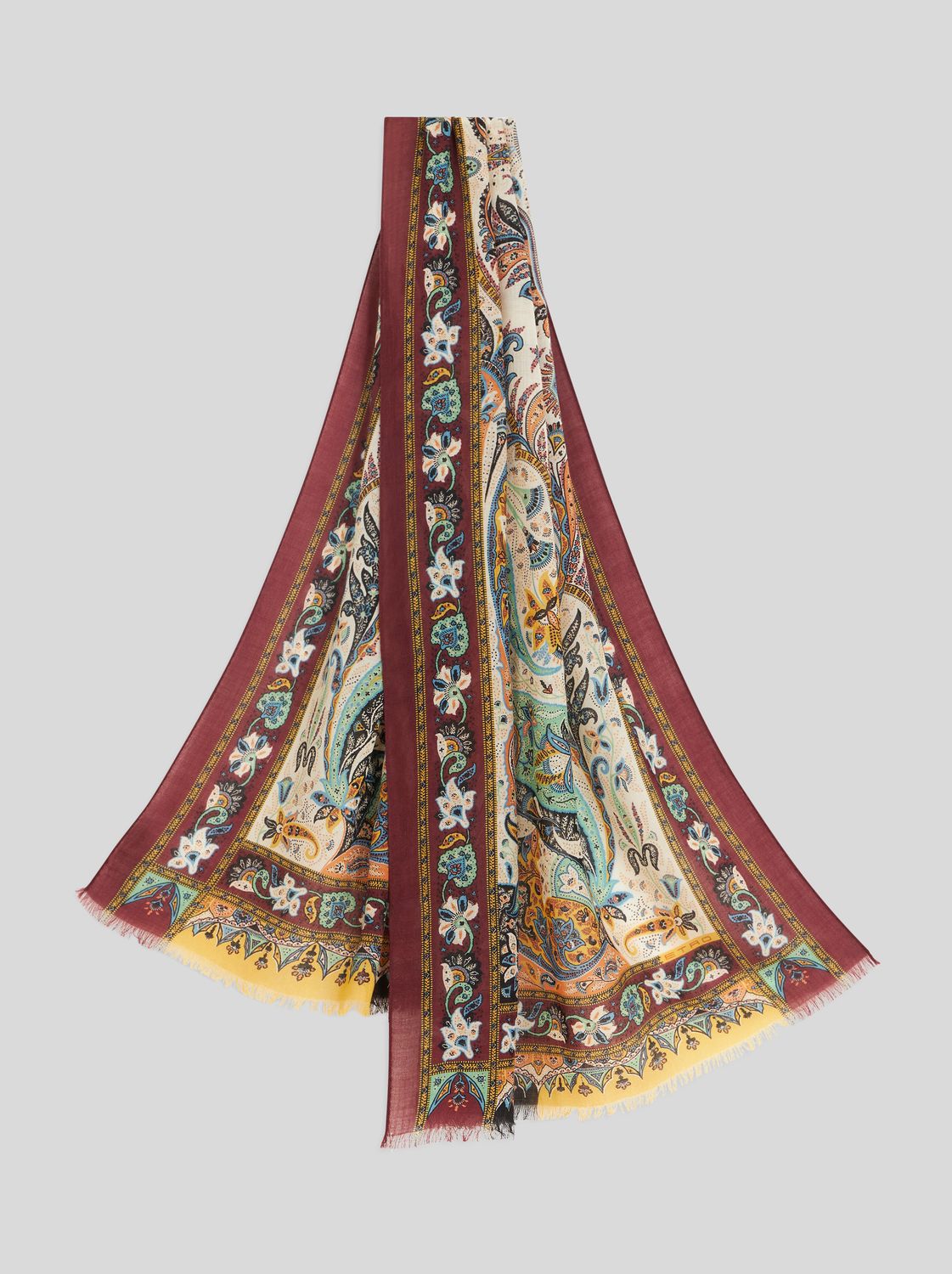 Etro-Cashmere Scarf, Color: burgundy multi, Size: OS