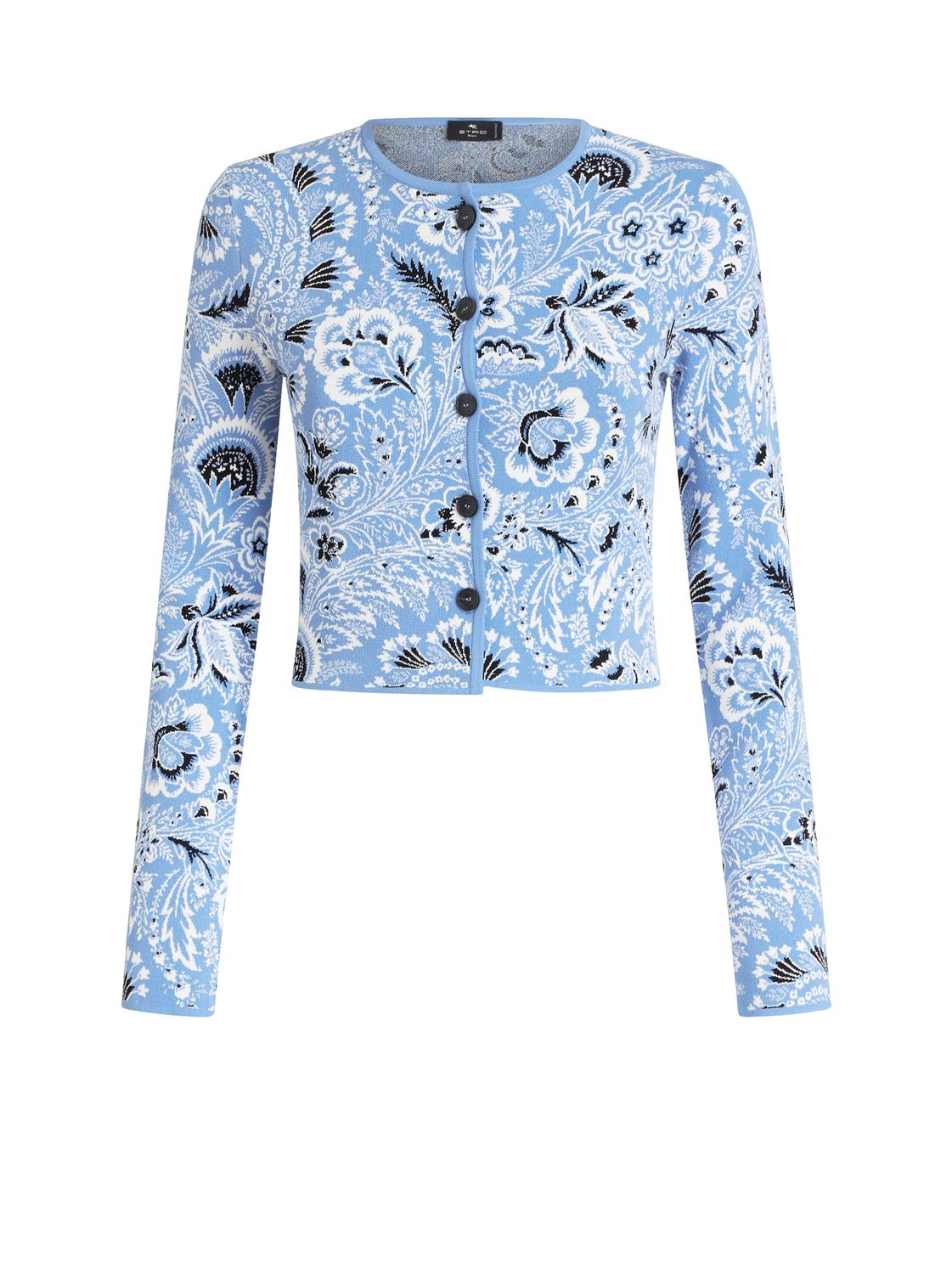 Etro-Knit Cardigan Paisley, Color: blue, Size: 42