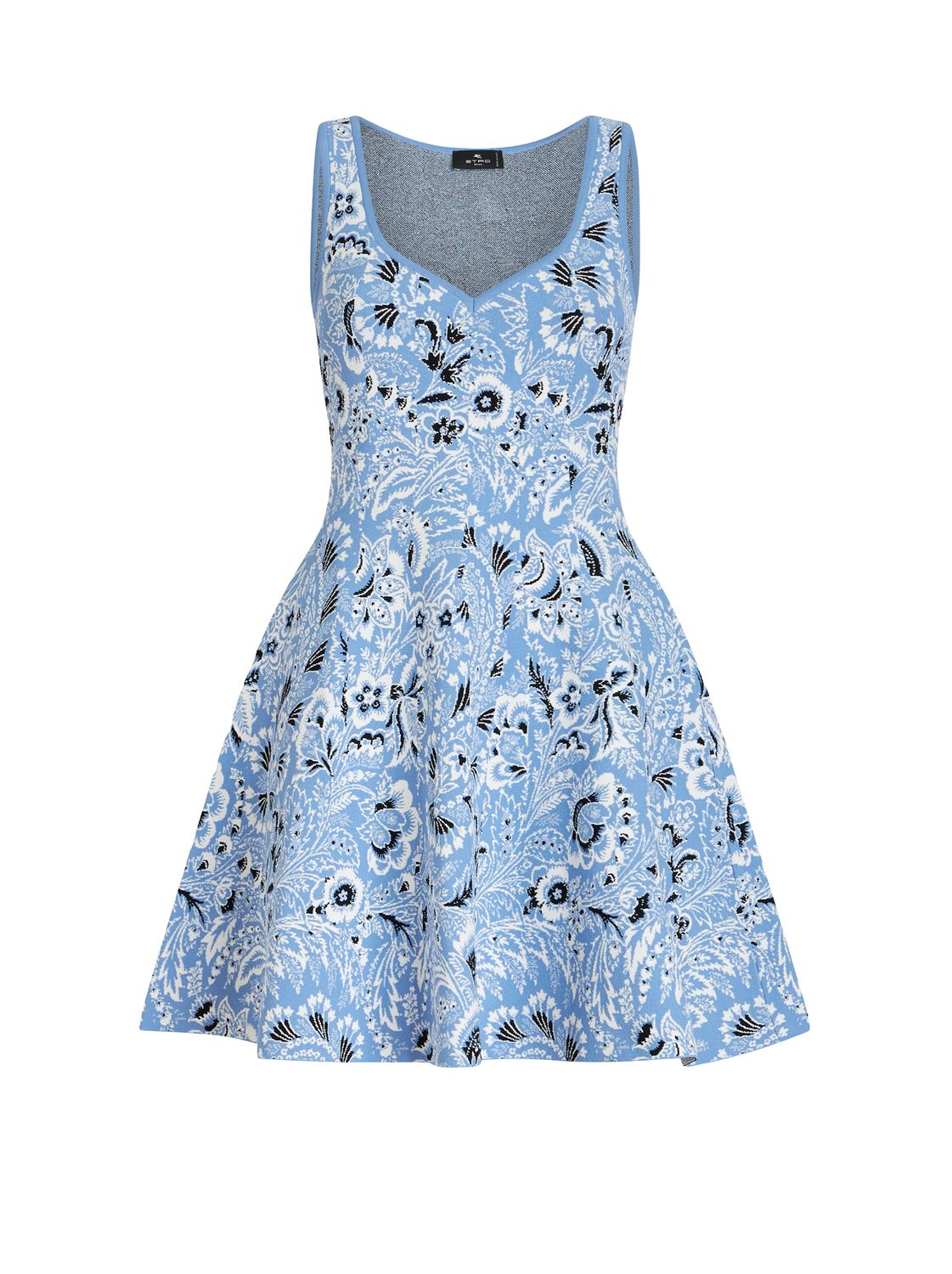 Etro-Knit Mini Dress Slvless, Color: blue, Size: 40