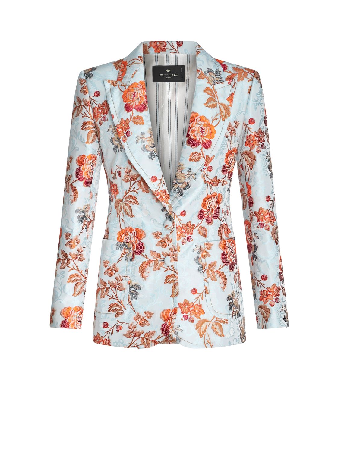 Etro-Jacket Flower Print, Color: lt blue, Size: 42