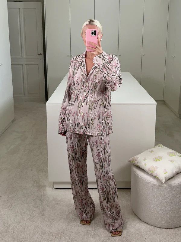 Bern-Pyjama Louis Embroidered, Size: 38, Color: grape hyacint pink