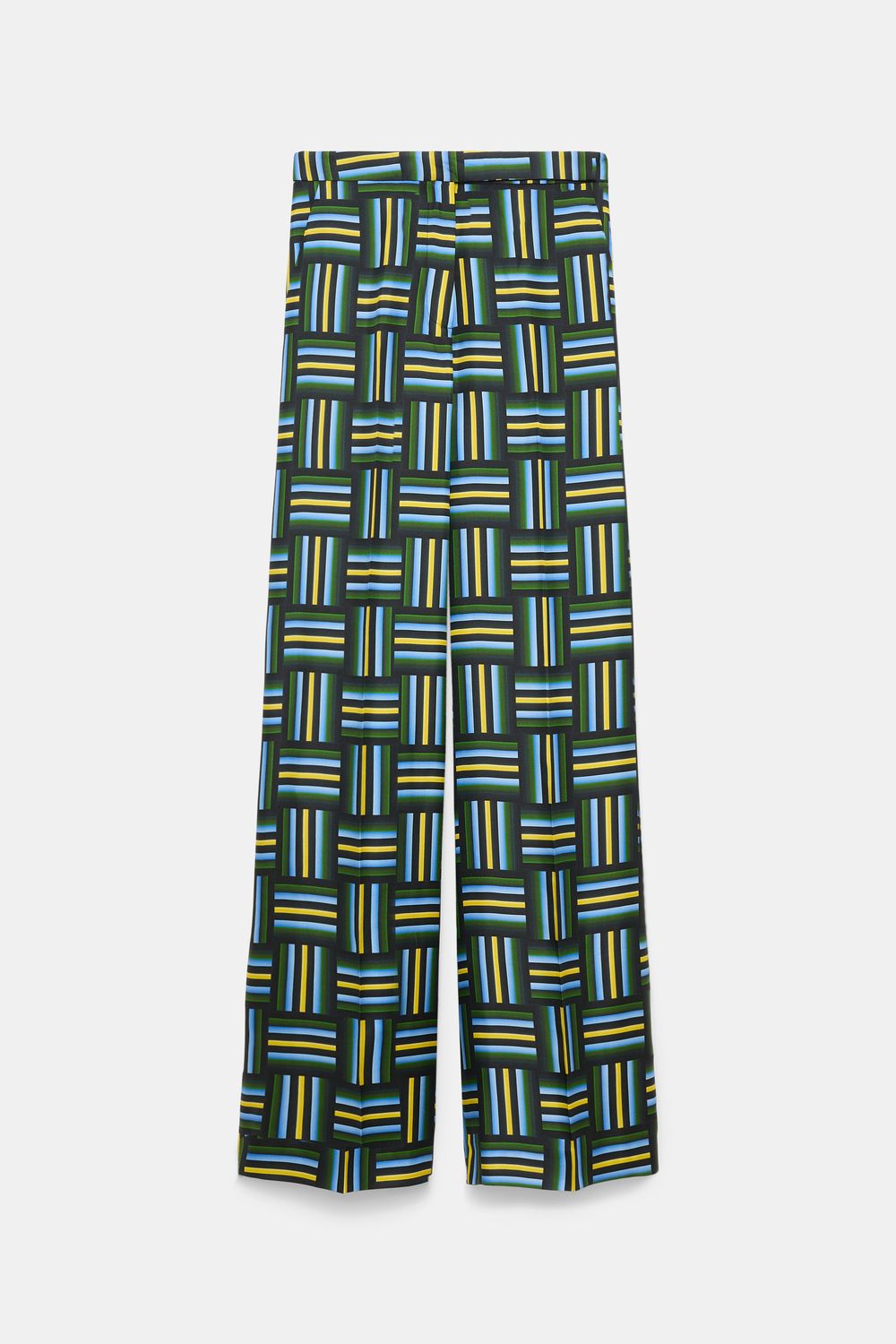Schu-Graphic Drapes Pants, Size: 1, Color: weave mix blue-green