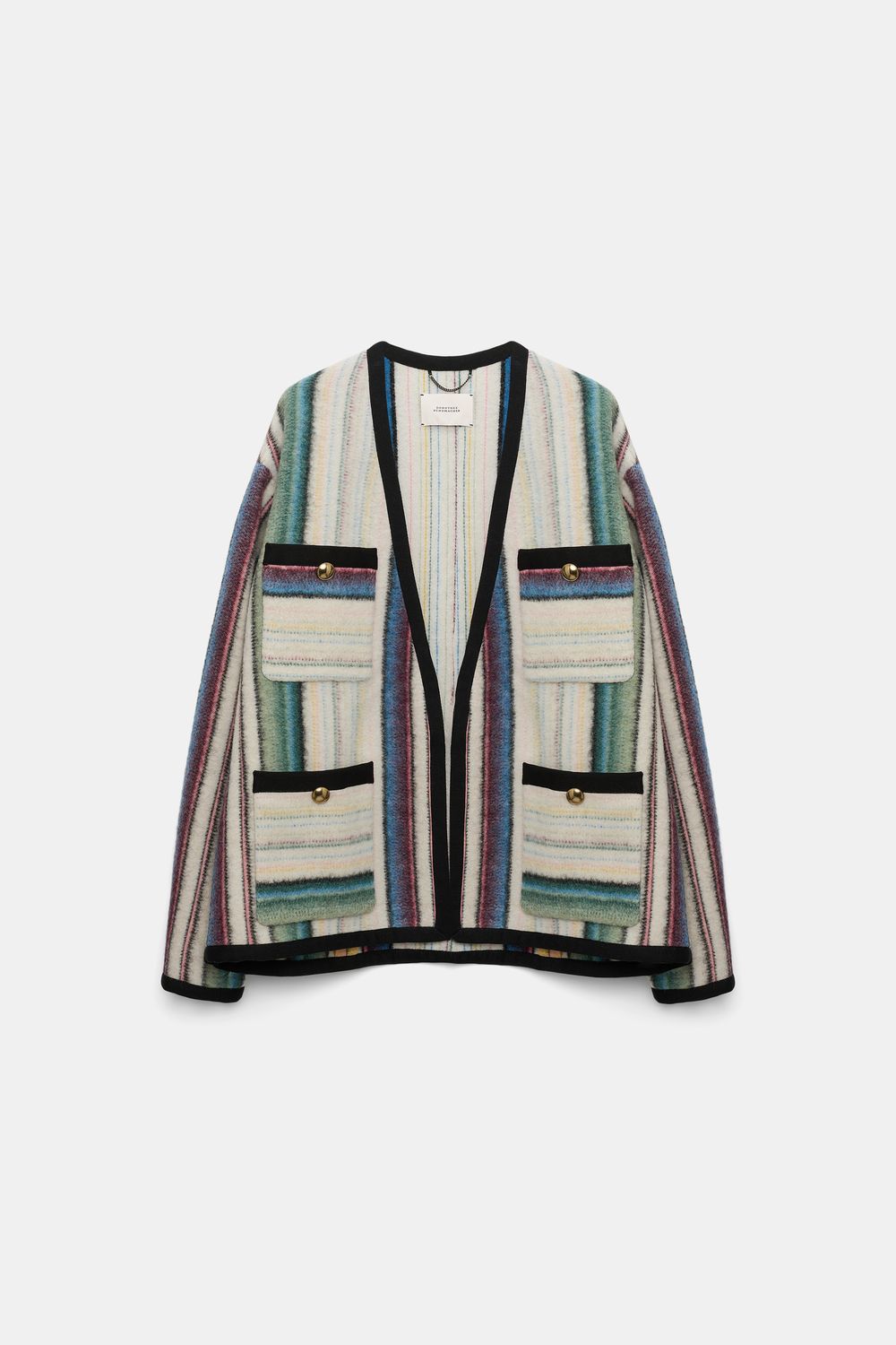 Schu-Striped Comfort Jacket, Size: 0, Color: multicolor stripe