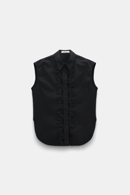 Schu-Poplin Power Blouse