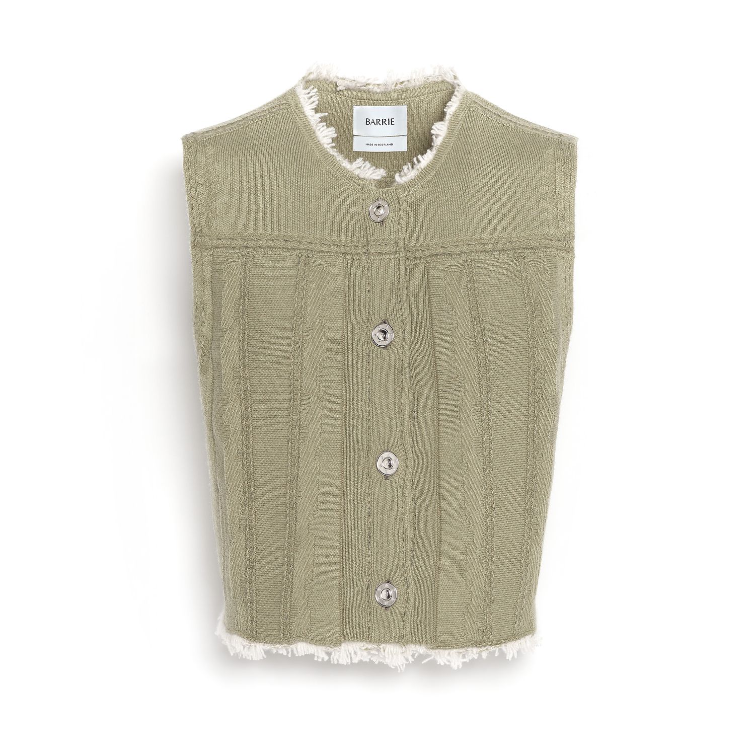 Bar-Fringed Vest, Size: S, Color: special poplar/haze