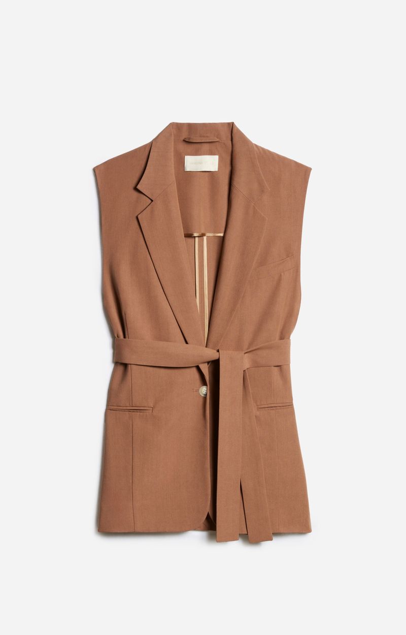 VanB-Christen Vest Sleeveless, Size: 36, Color: caramel