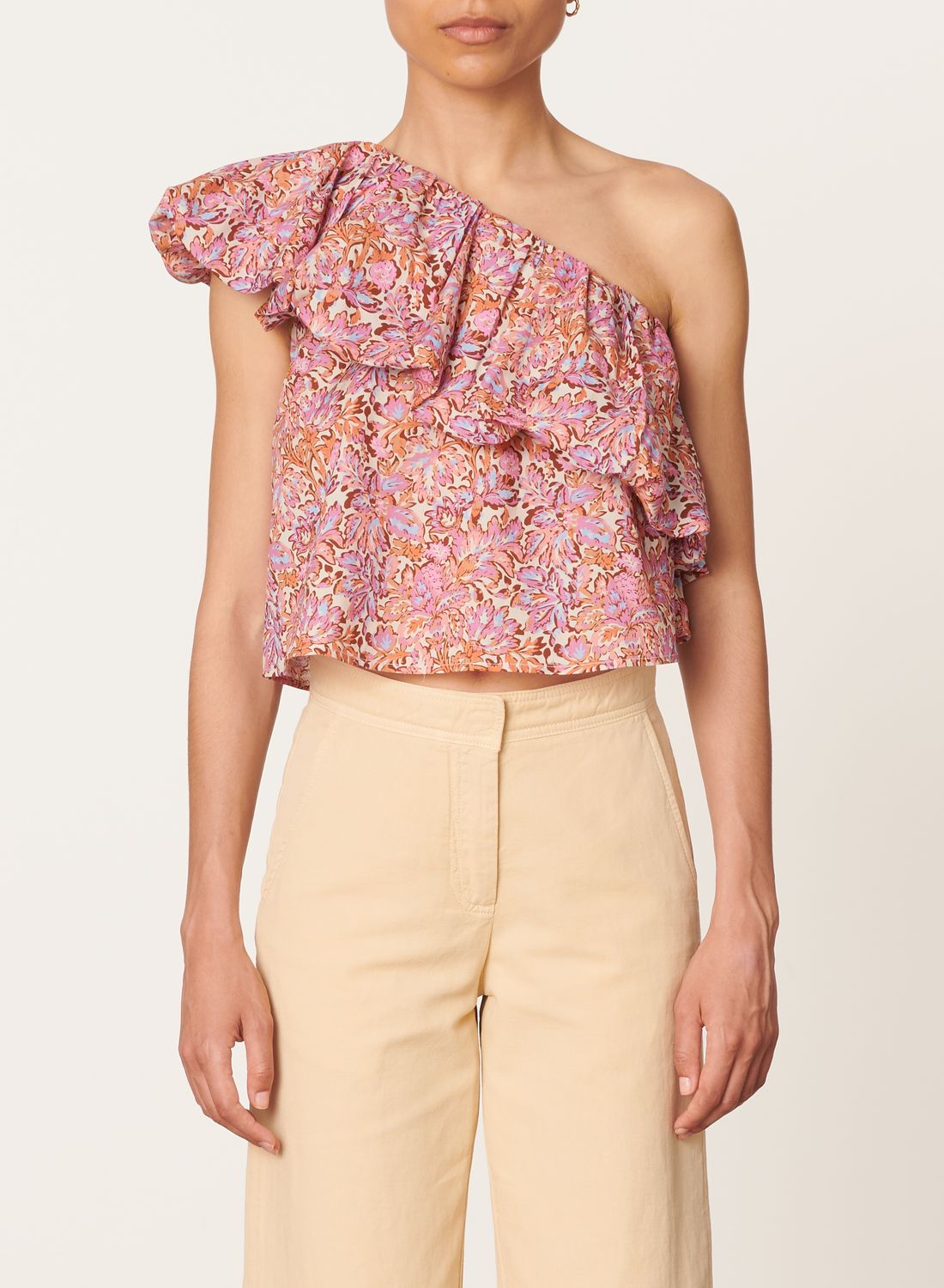 VanB-Eolia Top One Shoulder, Size: XS/S, Color: multi/fidji