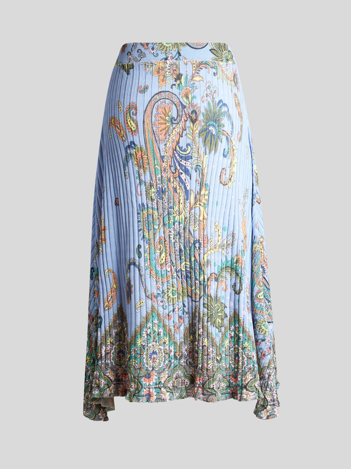 Etro-Midi Ribbed Skirt Print, Size: 40, Color: blue