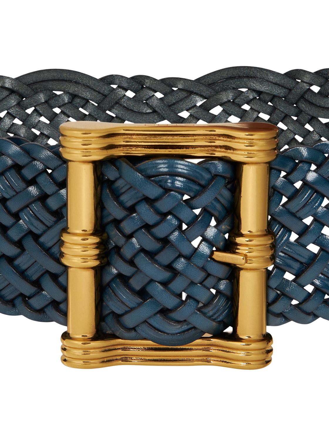 Etro-Belt Woven Leather Wide, Size: 85, Color: azure