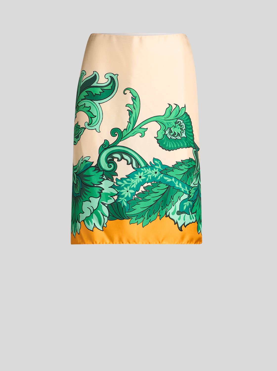 Etro-Knee Silk Skirt Print, Size: 40, Color: ivory/multi