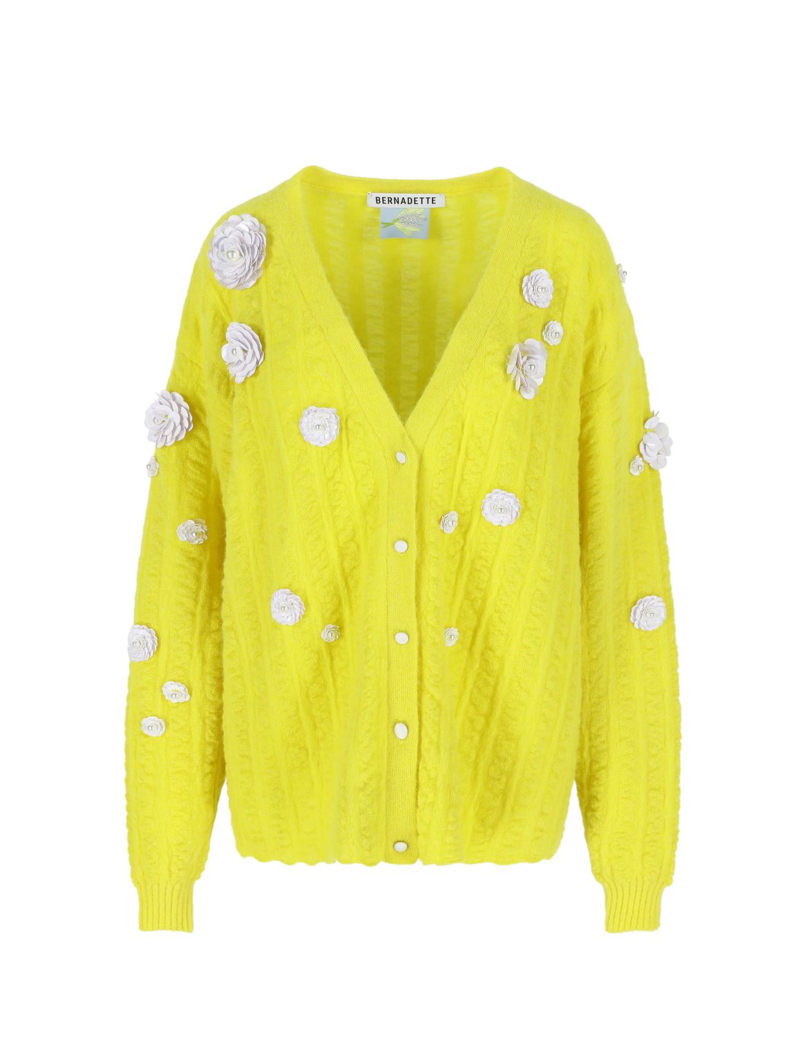 Bern-Cardigan Cammi Embroidered, Size: XS, Color: yellow