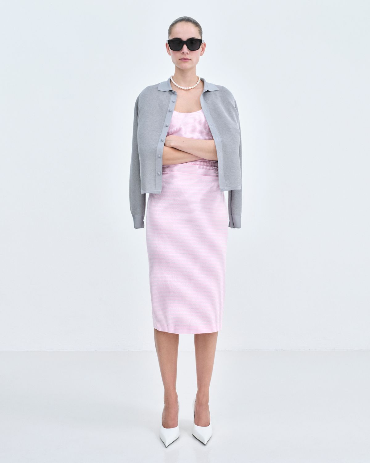 Bern-Dress Gisele Seersucker, Size: 38, Color: pink/ivory