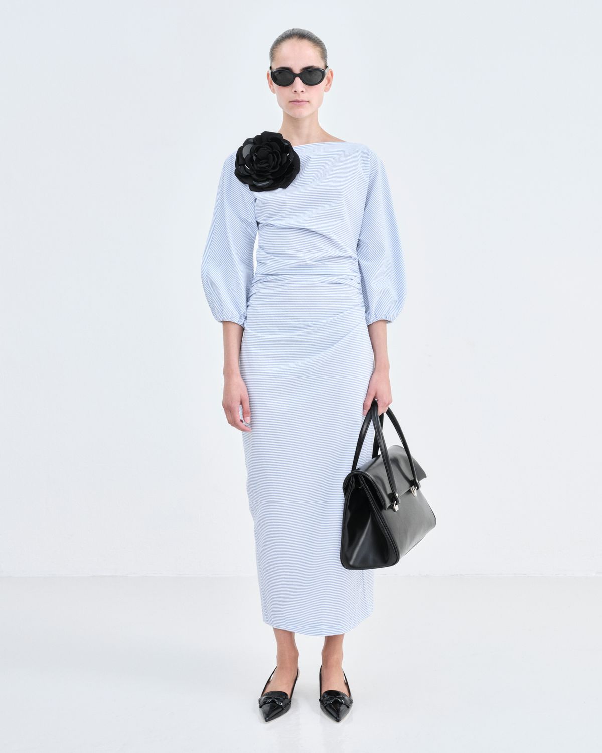 Bern-Dress Ezra Seersucker, Size: 36, Color: blue/ivory