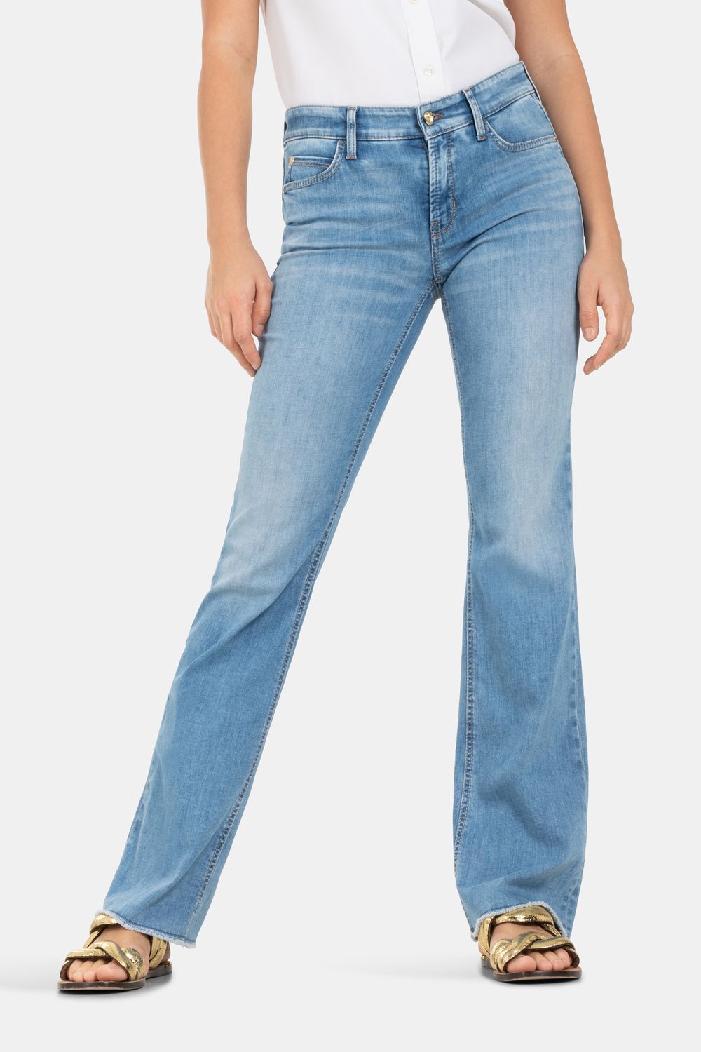 Cam-Paris Flared Jeans, Size: 32, Color: sunny splinted fringed
