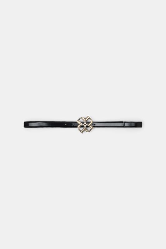 Schu-Subtle Shine D Rose Buckle Belt