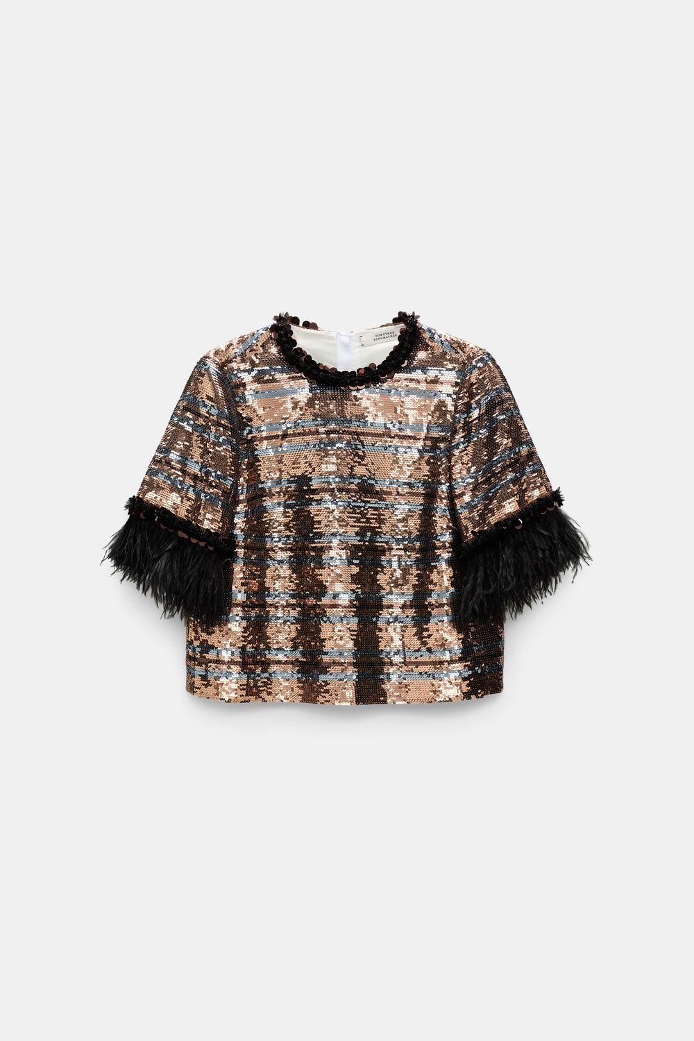 Schu-Sparkling Shine Blouse, Size: 1, Color: tan-malachite stripes