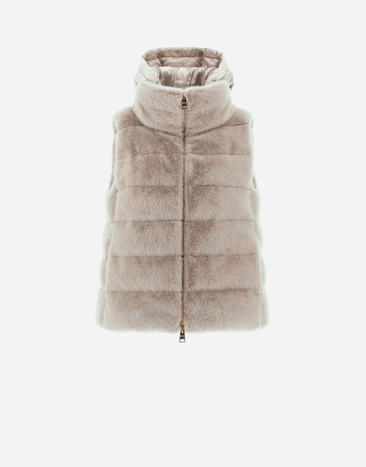 Her-Short Vest Faux Fur, Size: 40, Color: chantilly