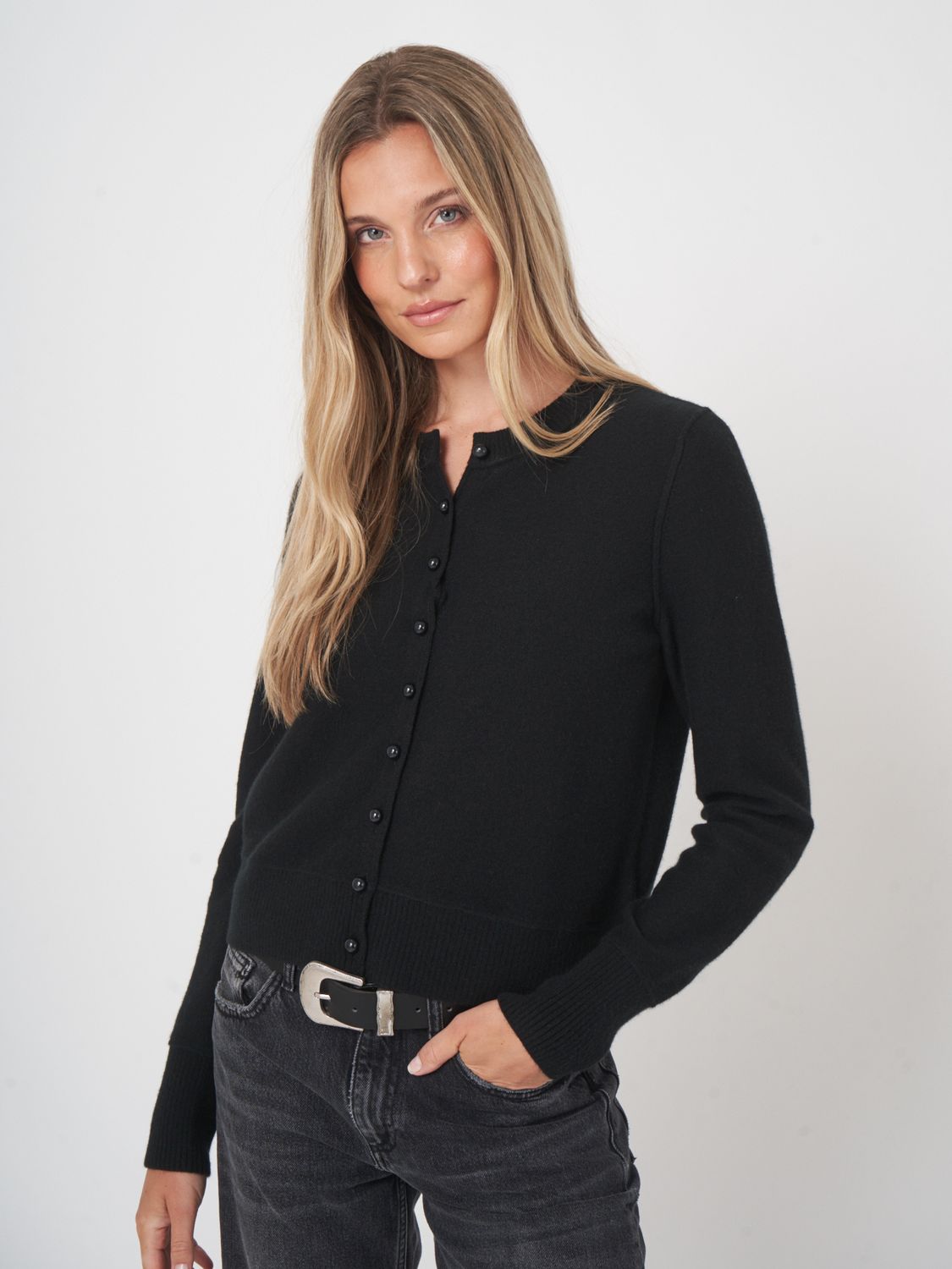 Rep-Buttoned Cardigan