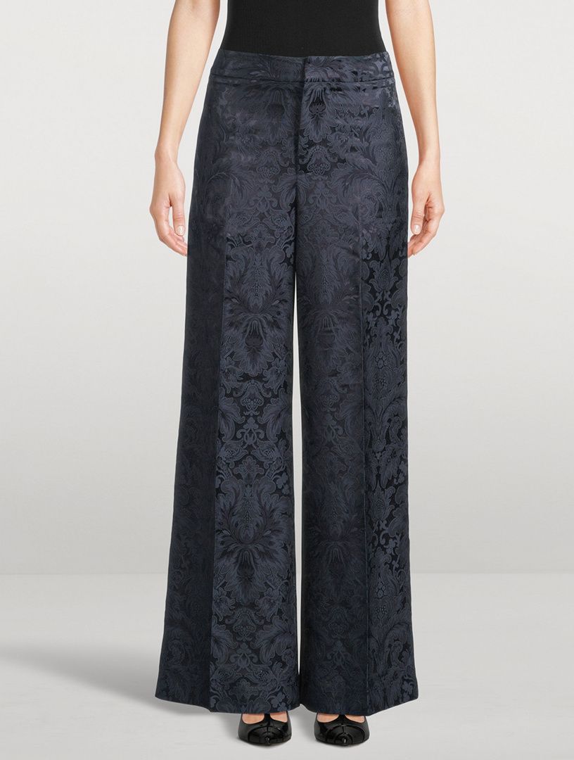 Etro-Pants Jaquard, Size: 40, Color: blue