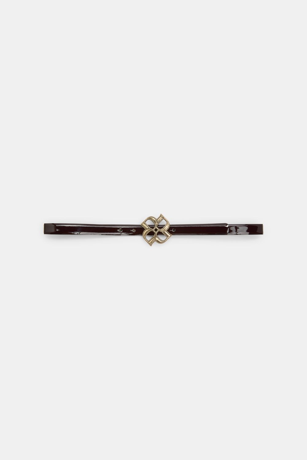 Schu-Glossy Shine D-Rose Belt, Size: I80, Color: chocolate tweed