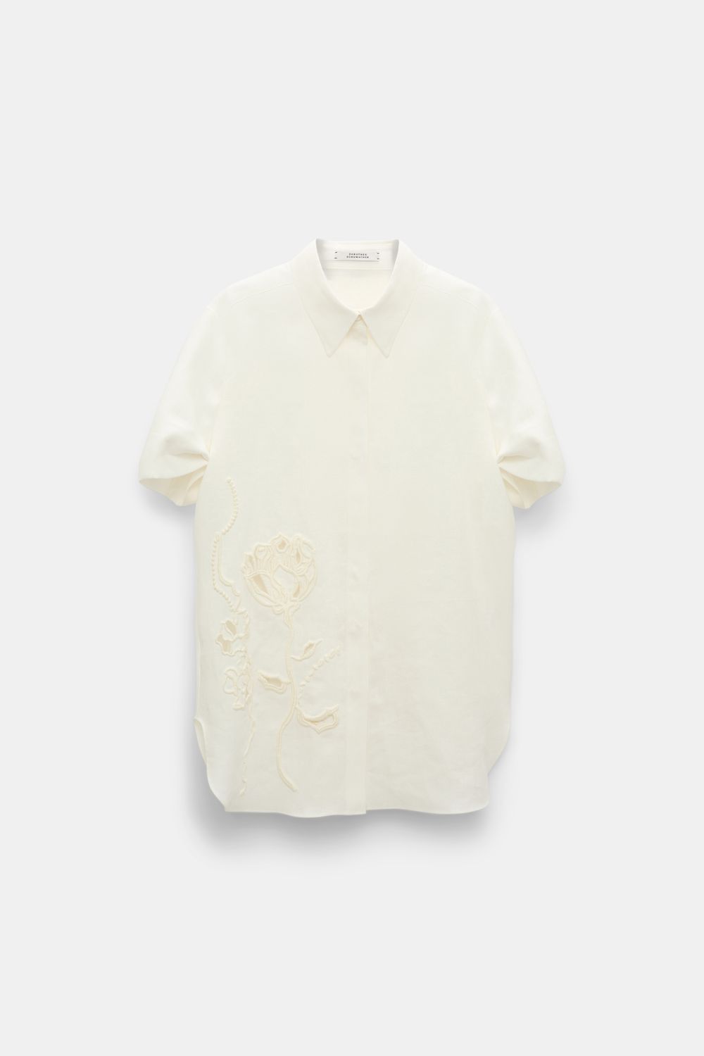 Schu-Embroidered Beauty Blouse, Color: camellia white, Size: 1