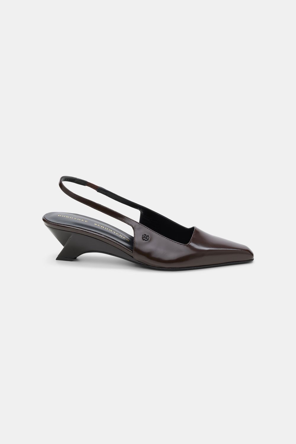 Schu-Subtle Shine Wedge Slingback, Size: I38, Color: chocolate tweed