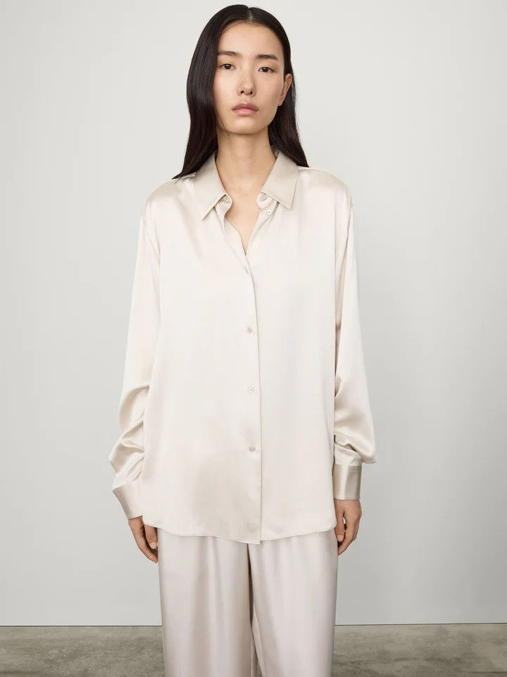 LY-Long Sleeved Button-Up Shirt, Size: 00, Color: champagne