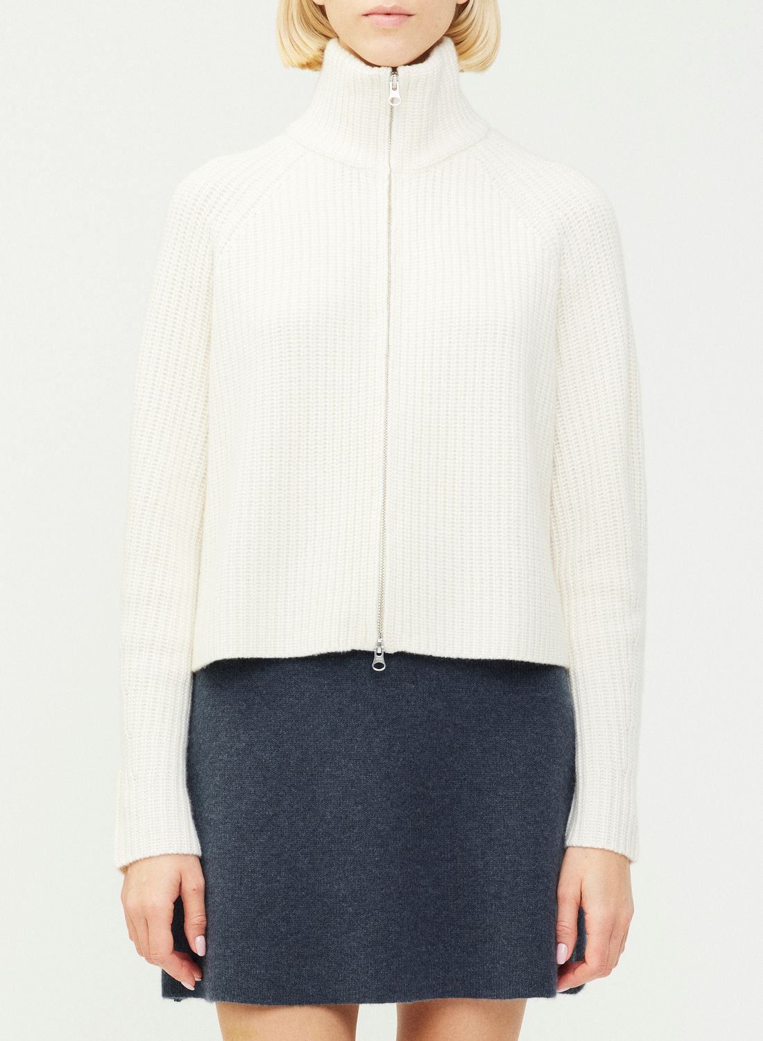 LY-Sadie Zip Cardigan, Size: 0, Color: cream