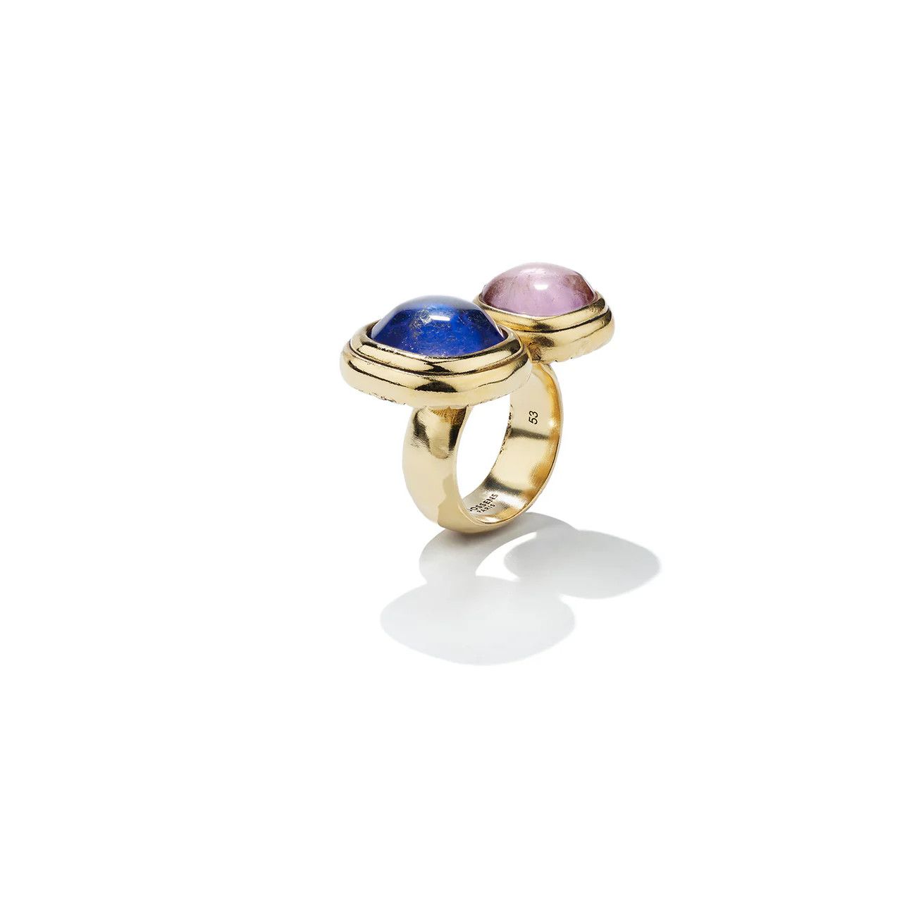 Goos-Renaissance Double Ring, Color: ultramarin blue/purple, Size: R53