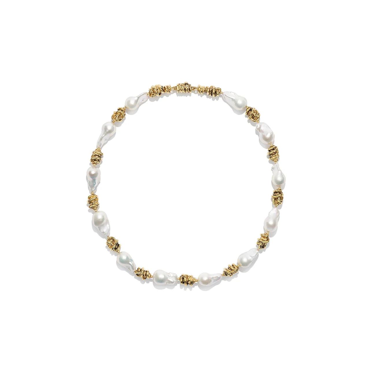 Goos-Riviera Baroque Pearls Necklace, Color: yellow gold/white, Size: OS