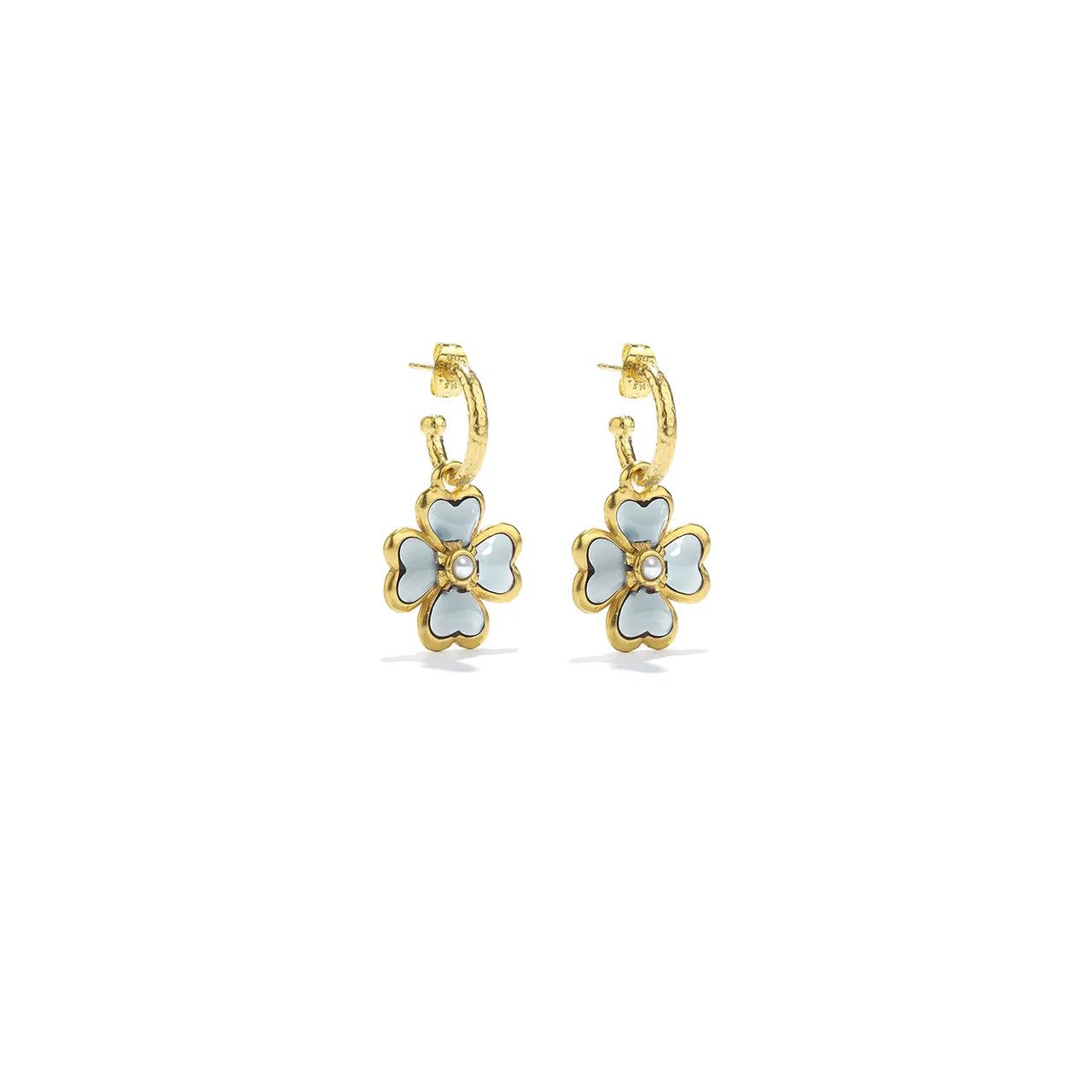 Goos-Trefle Earrings Pin Duo, Color: denim blue, Size: OS