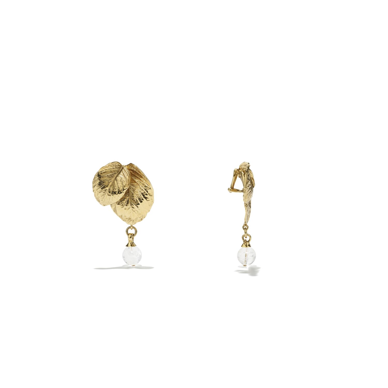 Goos-Balade Leaf Clip Earrings, Color: yellow gold, Size: OS