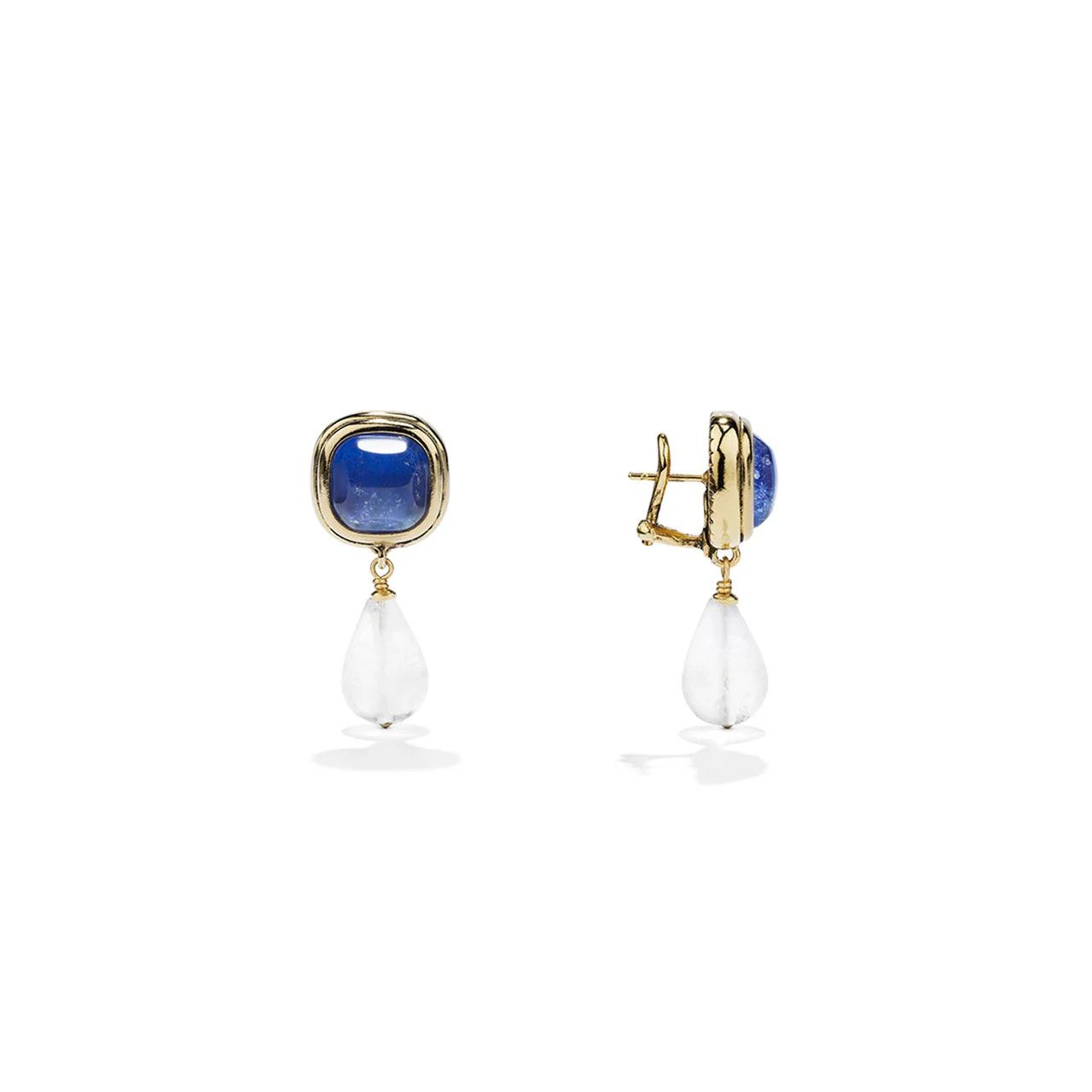 Goos-Renaissance Pin Drop Earrings, Color: ultramarine blue/clear, Size: OS
